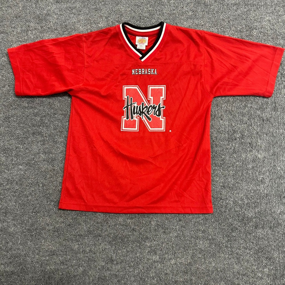 Professional Sports Club,Jersey,Youth,M,Red Nebraska Huskers Mesh V-Neck Signed